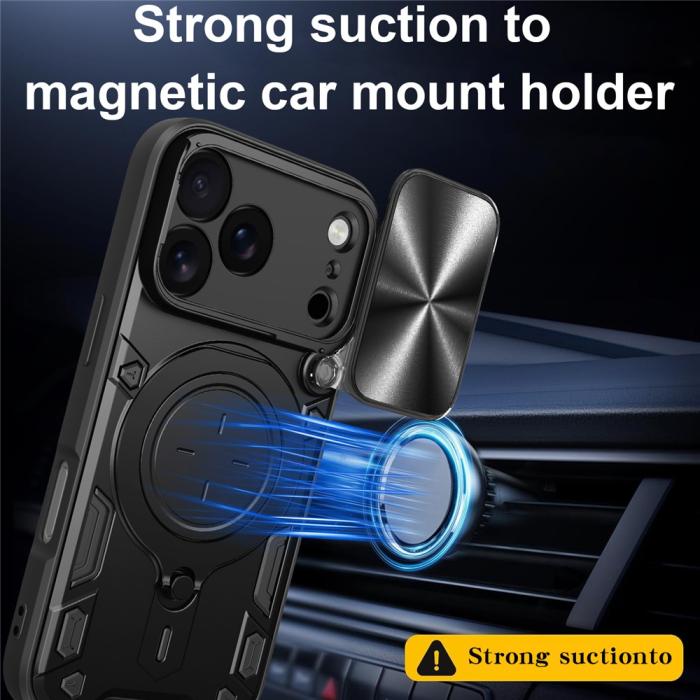 Bild 3, iPhone 17 Pro Skal CamShield Kickstand Hybrid Svart