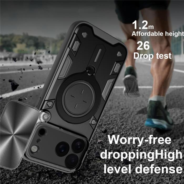 Bild 2, iPhone 17 Pro Max Skal CamShield Kickstand Hybrid Svart