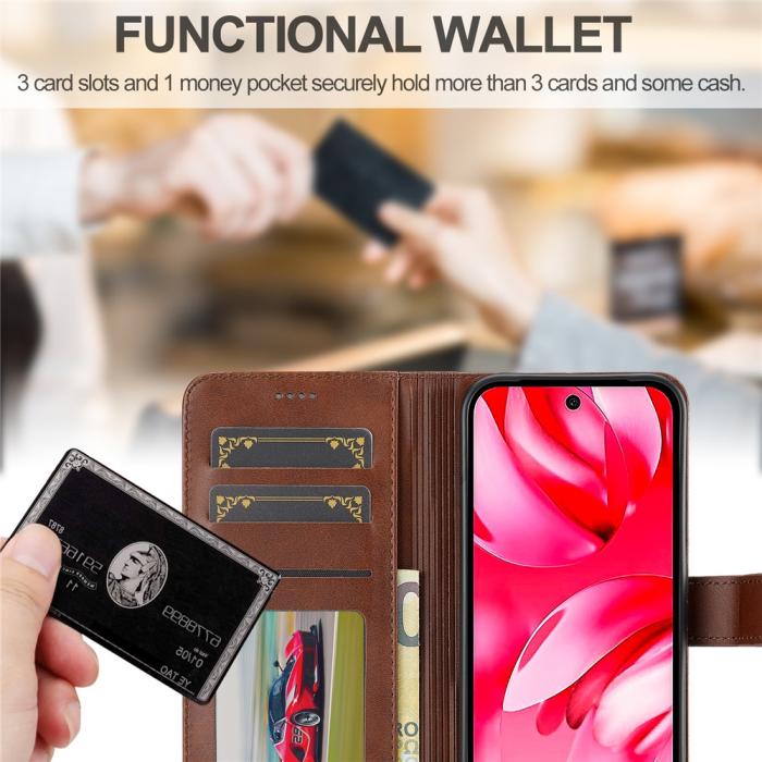 Bild 6, LC.IMEEKE Google Pixel 10a Fodral Läder Brun