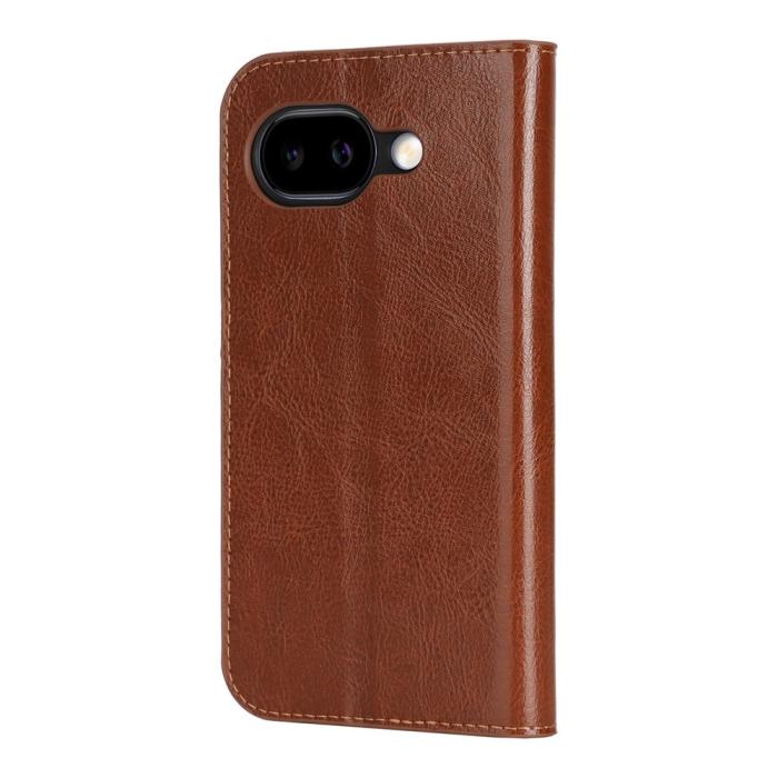 Bild 6, Google Pixel 10a Fodral Flip Äkta Läder Brun