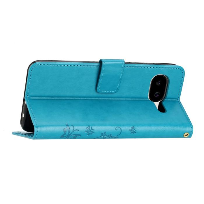 Bild 3, Google Pixel 10a Fodral Med Blommigt Tryck Blå