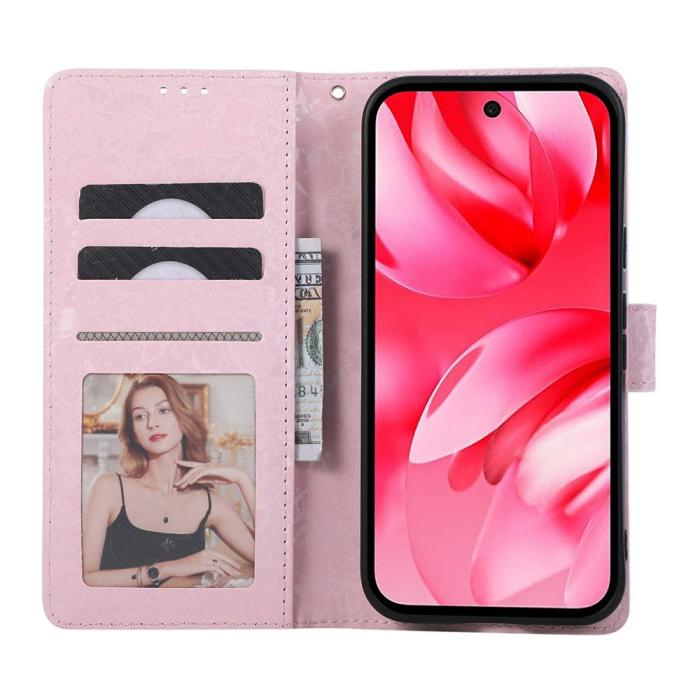 Bild 2, Google Pixel 10a Fodral RFID Läder Små Blommor