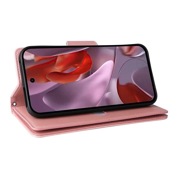 Bild 4, Google Pixel 10a Fodral Med Kortfack Läder Roséguld