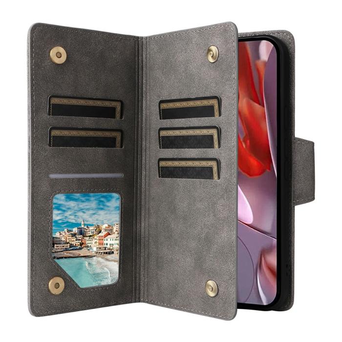 Bild 2, Google Pixel 10a Fodral Med Kortfack Läder Grå