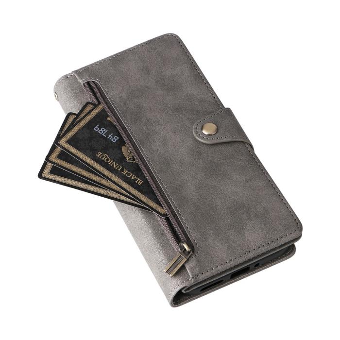 Bild 5, Google Pixel 10a Fodral Med Kortfack Läder Grå