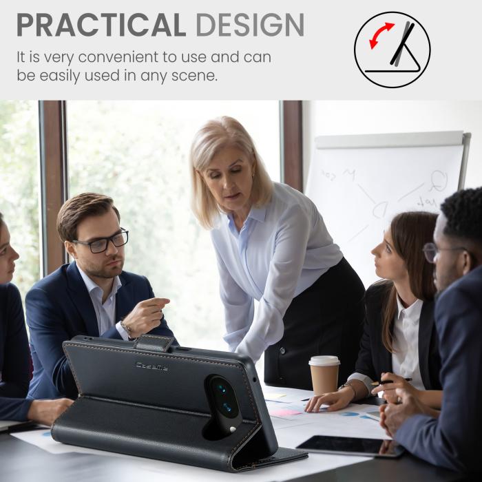 Bild 3, CASEME Google Pixel 10a Fodral RFID Läder Svart