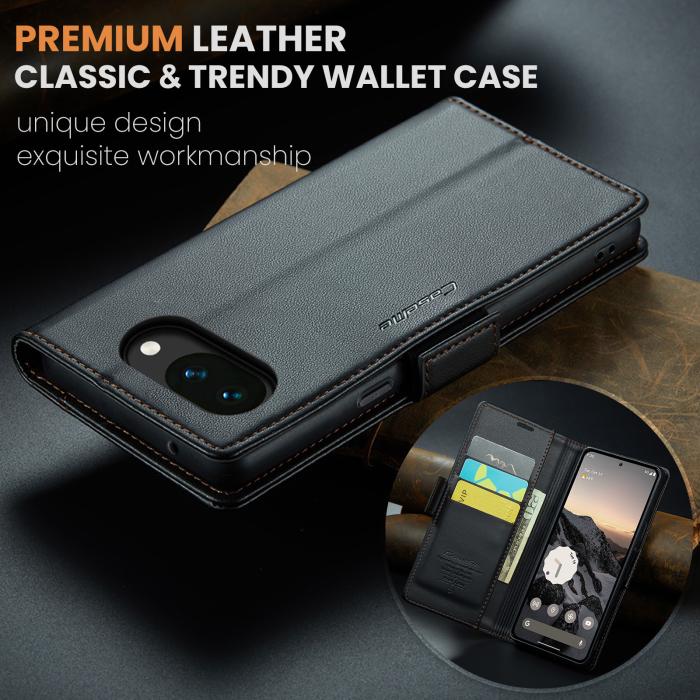 Bild 4, CASEME Google Pixel 10a Fodral RFID Läder Svart