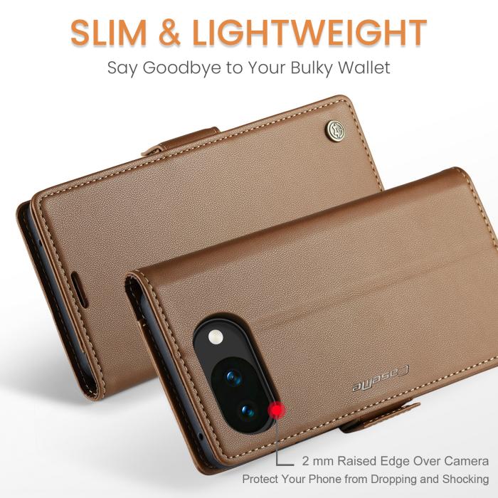 Bild 5, CASEME Google Pixel 10a Fodral RFID Läder Brun