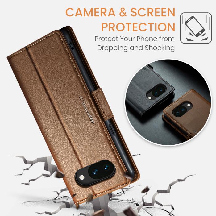 Bild 6, CASEME Google Pixel 10a Fodral RFID Läder Brun
