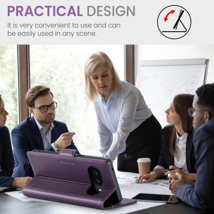 Bild 3, CASEME Google Pixel 10a Fodral RFID Läder Lila