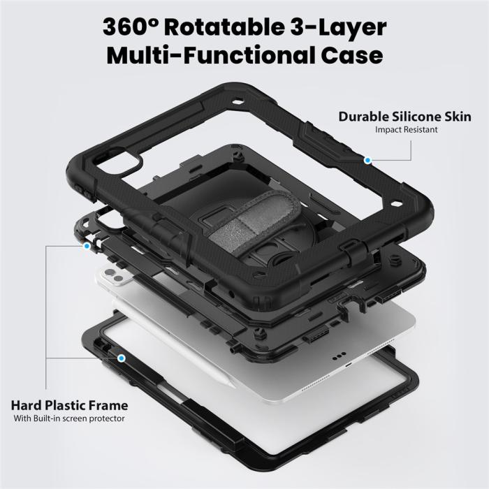 Bild 4, iPad Pro 11 2025 / 2024 Skal 360 Shockproof Hybrid Kickstand