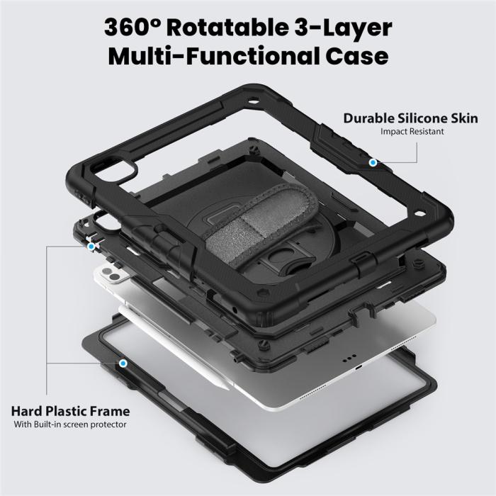 Bild 4, iPad Pro 13 2025 / 2024 Skal 360 Shockproof Hybrid Kickstand