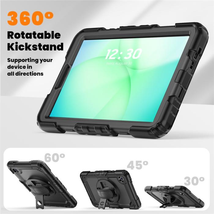 Bild 6, Galaxy Tab A11/A9 Skal 360 Shockproof Hybrid Kickstand Svart