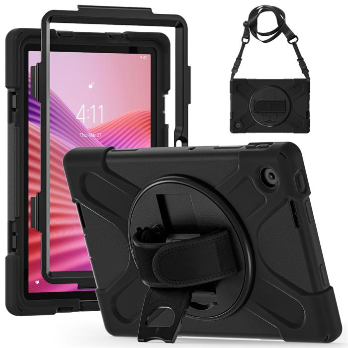 Bild 2, Lenovo Tab 10.1 2025 Skal 360 Shockproof Hybrid Svart