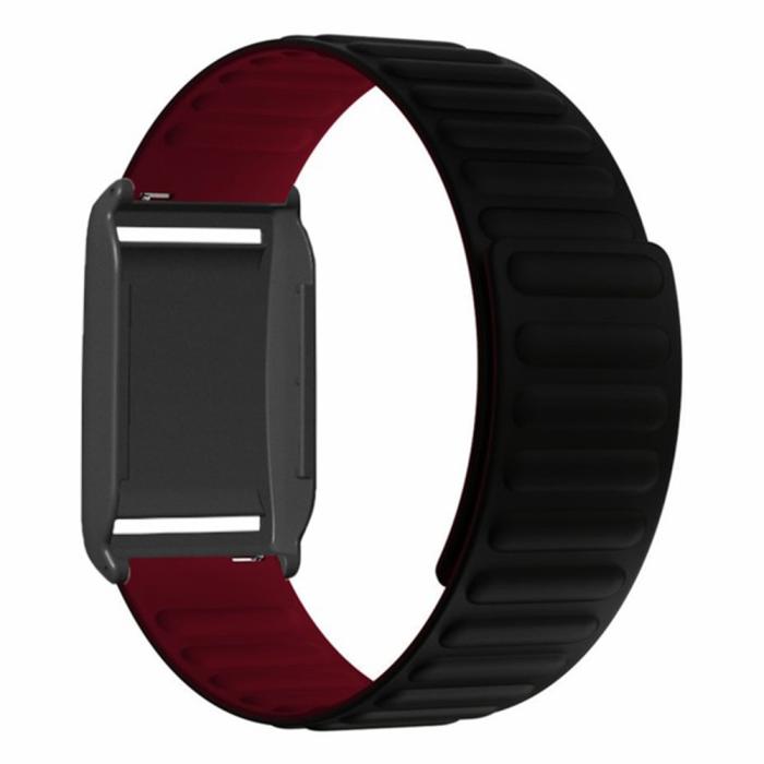 Bild 2, Polar Loop Klockarmband Silikon Magnetisk Loop Svart / Vinröd