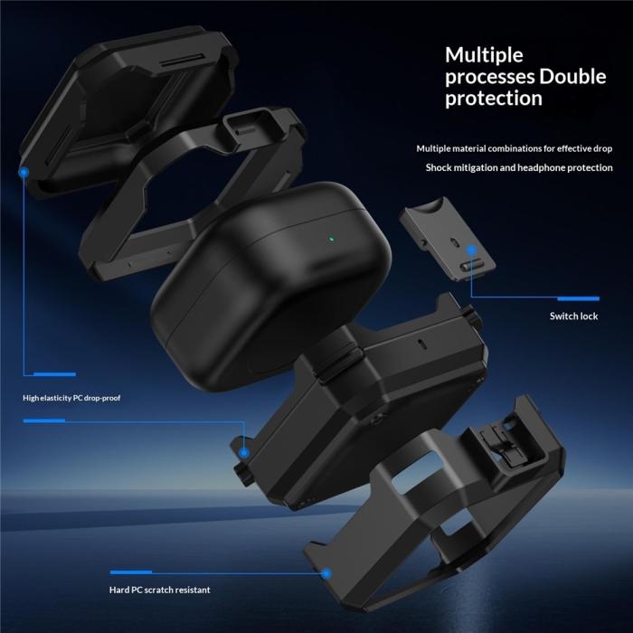 Bild 3, Samsung Galaxy Buds 4/4 Pro Skal Shockproof Hybrid Svart