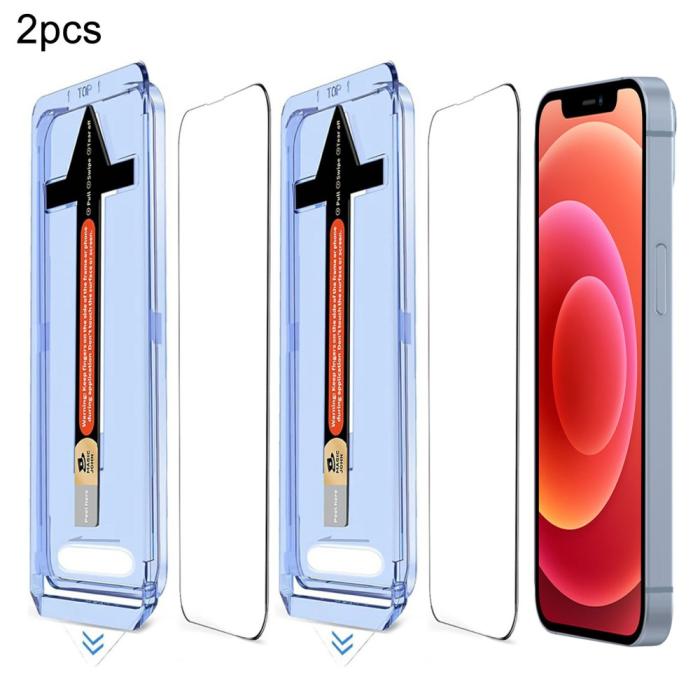 Bild 1, iPhone 12/12 Pro 2-PACK Skärmskydd Heltäckande Härdat Glas