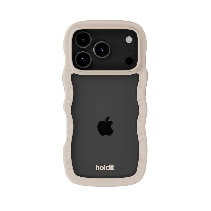 Bild 2, holdit iPhone 17 Pro Max Mobilskal Wavy Light Beige/Transparent