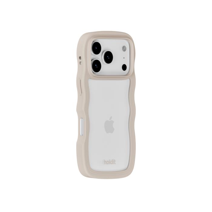 Bild 3, holdit iPhone 17 Pro Max Mobilskal Wavy Light Beige/Transparent