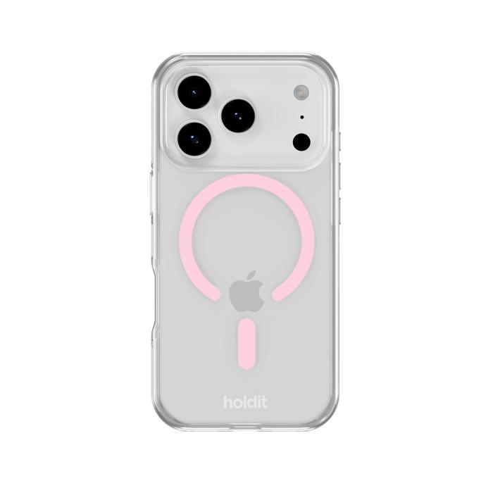 Bild 1, holdit iPhone 17 Pro Max MagSafe Mobilskal Pink/Transparent