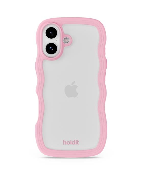 Bild 1, holdit iPhone 17 Mobilskal Wavy Pink/Transparent