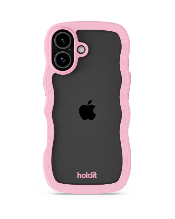 Bild 2, holdit iPhone 17 Mobilskal Wavy Pink/Transparent
