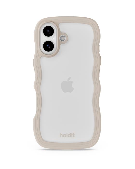 Bild 1, holdit iPhone 17 Mobilskal Wavy Light Beige/Transparent