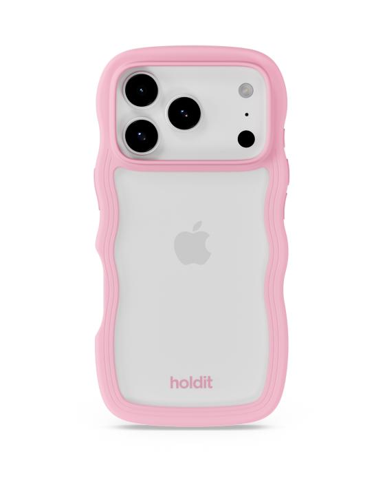 Bild 1, holdit iPhone 17 Pro Mobilskal Wavy Pink/Transparent