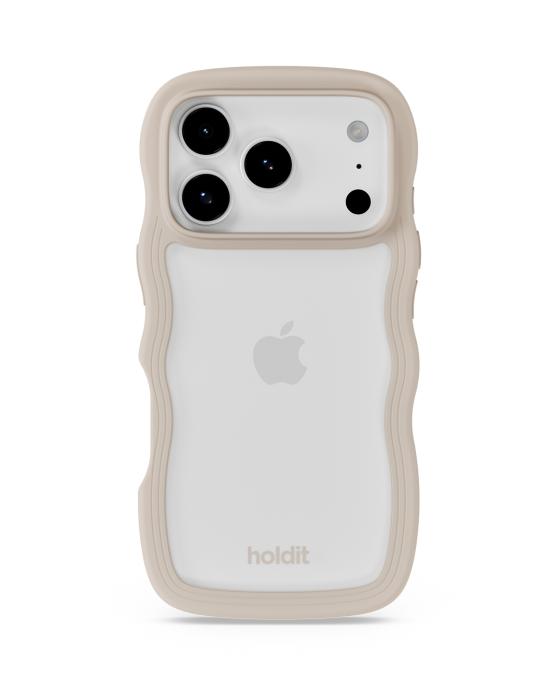 Bild 1, holdit iPhone 17 Pro Mobilskal Wavy Light Beige/Transparent