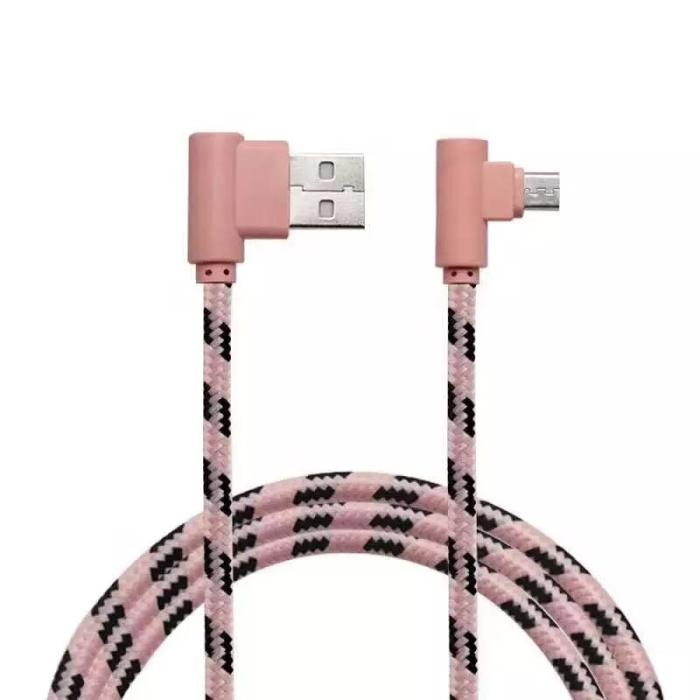 Bild 1, 2M Micro USB Vinklad Kabel - Roséguld