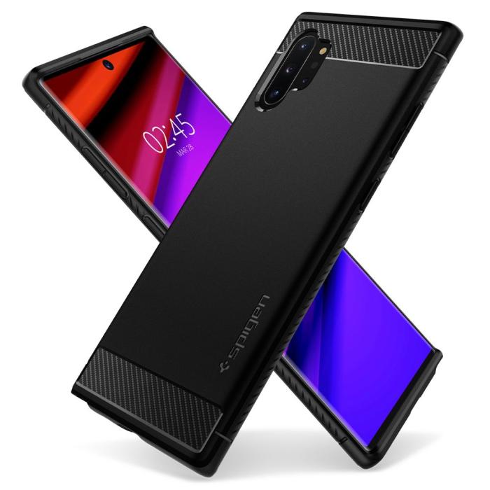 Bild 4, Spigen Samsung Galaxy Note 10 Plus Skal Rugged Armor Svart