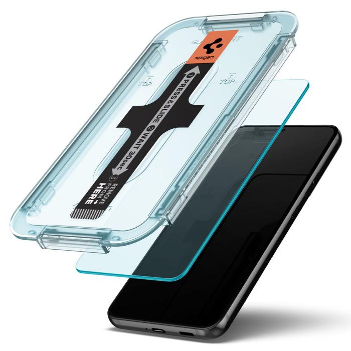 Bild 2, Spigen Samsung Galaxy S22 2-PACK Skärmskydd GLAS.tR 