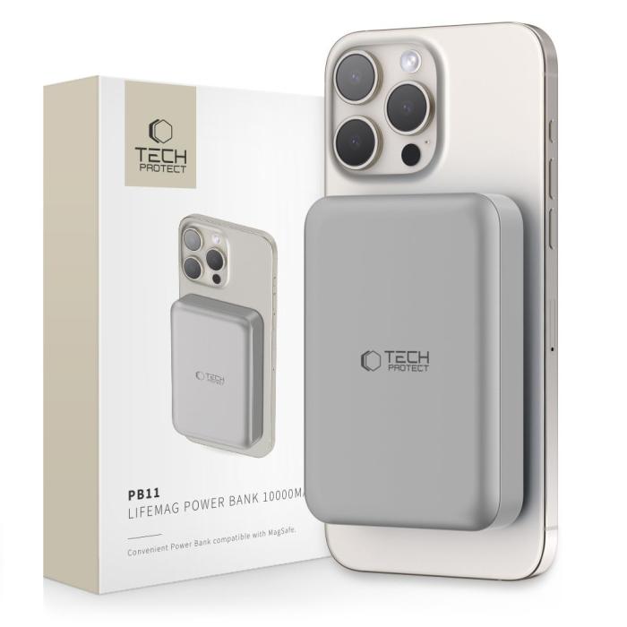 Bild 1, Tech-Protect 10000 mAh MagSafe Powerbank LifeMag Titanium