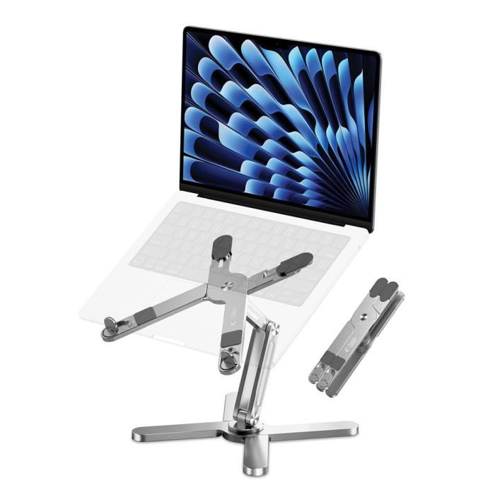 Bild 5, Tech-Protect Laptop Stativ Justerbart Universal Silver