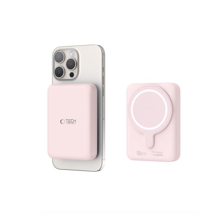 Bild 5, Tech-Protect 10000 mAh MagSafe Powerbank LifeMag Rosa