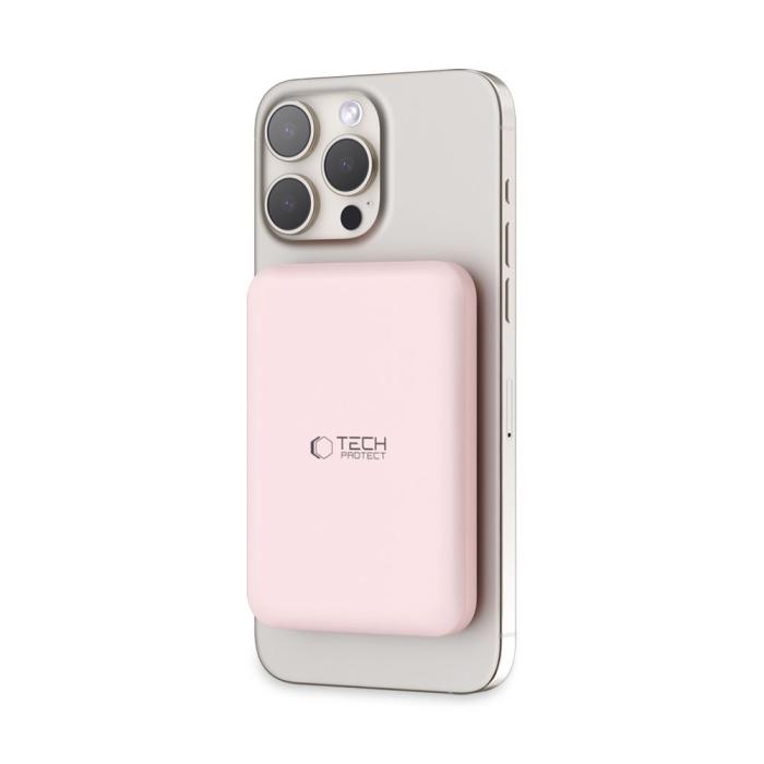 Bild 2, Tech-Protect 5000 mAh MagSafe Powerbank LifeMag Rosa