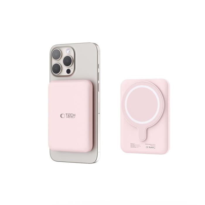 Bild 5, Tech-Protect 5000 mAh MagSafe Powerbank LifeMag Rosa