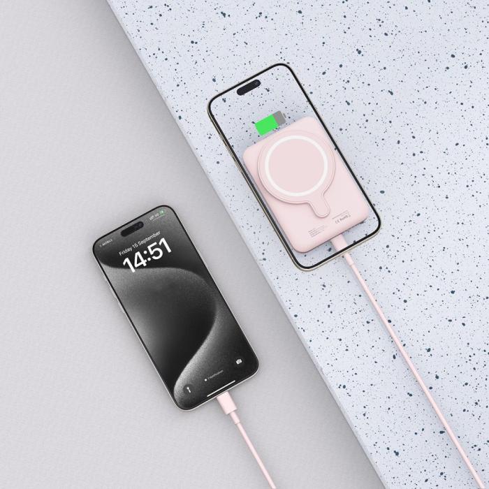 Bild 6, Tech-Protect 5000 mAh MagSafe Powerbank LifeMag Rosa