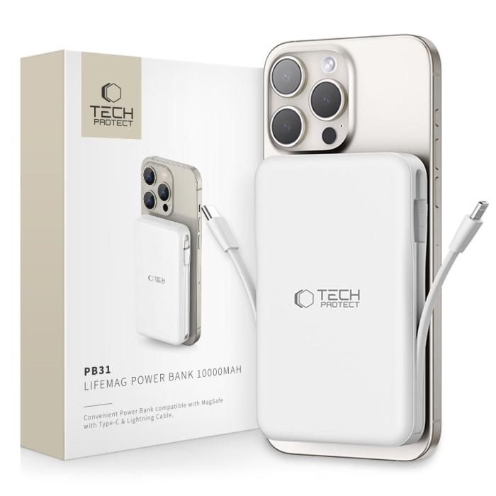 Bild 1, Tech-Protect 10000 mAh MagSafe Powerbank LifeMag Vit