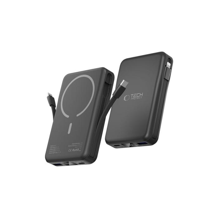 Bild 3, Tech-Protect 10000 mAh MagSafe Powerbank LifeMag Svart