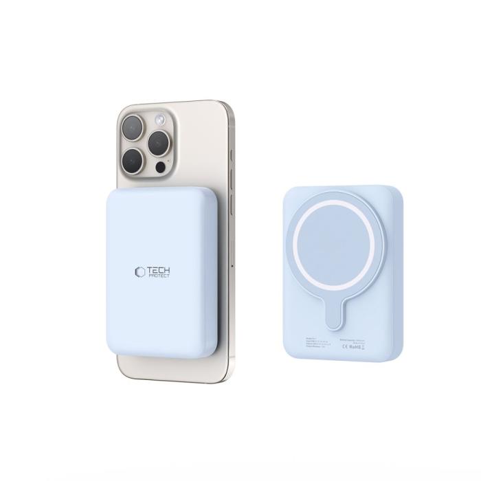 Bild 4, Tech-Protect 10000 mAh MagSafe Powerbank LifeMag Blå