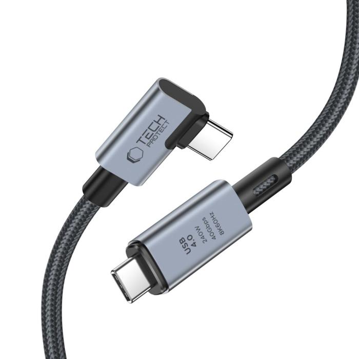 Bild 2, Tech-Protect 1.5 m 240W PD 8K USB-C/USB-C Kabel UltraBoost Grå