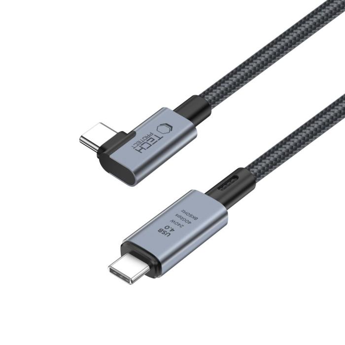 Bild 3, Tech-Protect 1.5 m 240W PD 8K USB-C/USB-C Kabel UltraBoost Grå