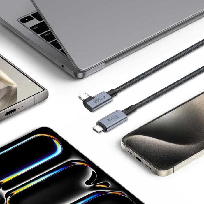 Bild 4, Tech-Protect 1.5 m 240W PD 8K USB-C/USB-C Kabel UltraBoost Grå