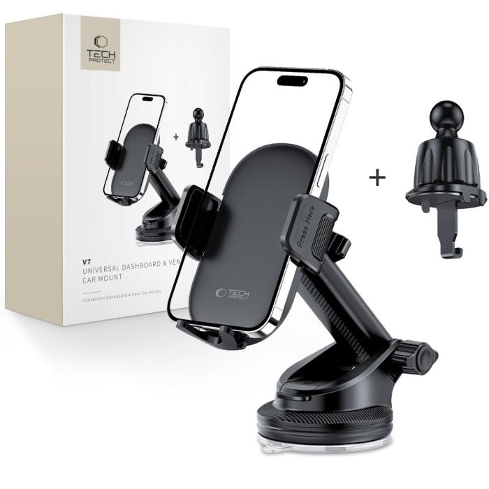 Bild 1, Tech-Protect Mobilhållare För Instrumentbräda/Ventil Universal Svart