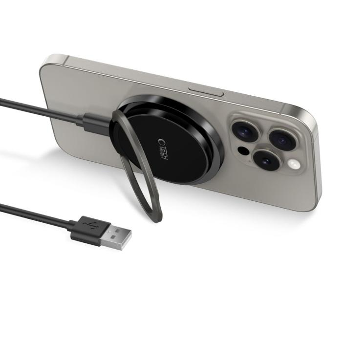 Bild 2, Tech-Protect 15W Qi Magnetisk MagSafe Laddare Trådlös Svart