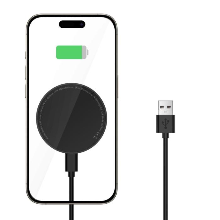 Bild 3, Tech-Protect 15W Qi Magnetisk MagSafe Laddare Trådlös Svart