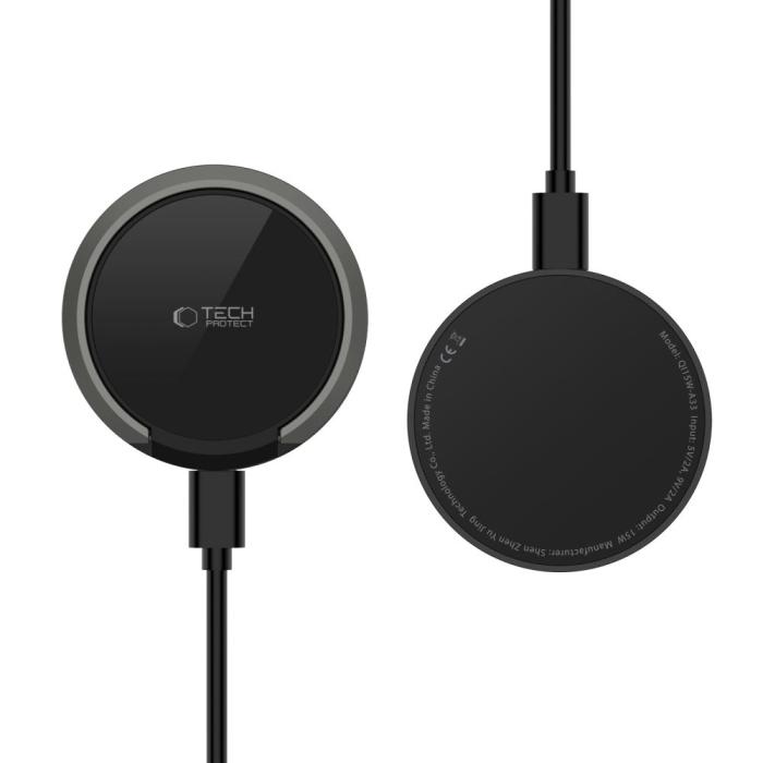 Bild 4, Tech-Protect 15W Qi Magnetisk MagSafe Laddare Trådlös Svart