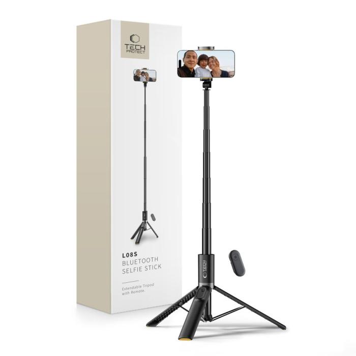 Bild 1, Tech-Protect Bluetooth Selfiestick Tripod Svart