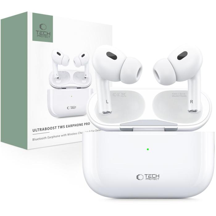 Bild 1, Tech-Protect Hörlurar In-Ear UltraBoost TWS Vit